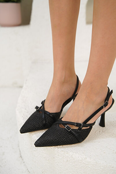 Diardi Women's Black Low Heel Shoes