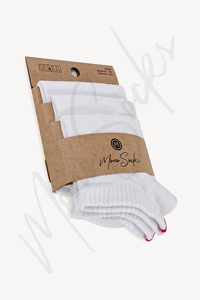 Mono Socks 3 Συσκευασίες κάλτσες μποτάκια με κόκκινη εγκοπή
