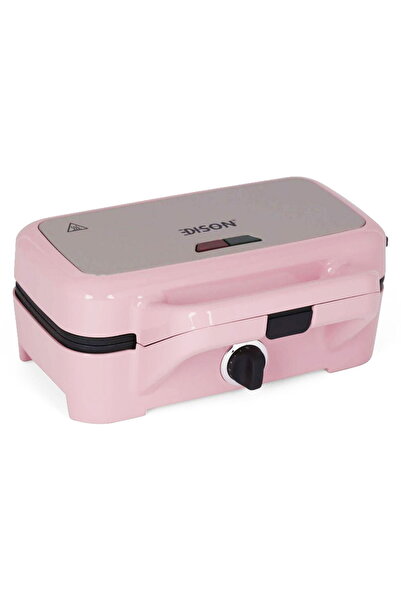 Edison ماكينة صنع الوافل والشواية، 1200 واط، 28 × 14 سم - وردي