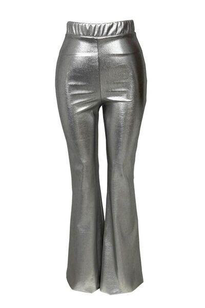 VENTİUP SILVER DERİ GÖRÜNÜMLÜ İSPANYOL PAÇA PANTOLON