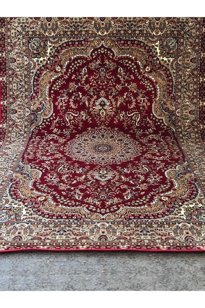 Padişah MDA Premium Collection PE1358 Göbekli Klasik Salon Halısı Özel Desen İran Halısı Tarzı Kırmızı Bordo