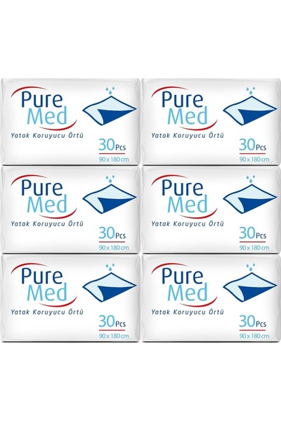 Puremed Patient Mattress Protector 90*180cm 180 Pieces (6Pk*30)