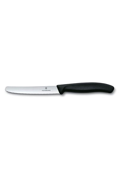 Victorinox Paring 4" Serrated Blade 5/8" Width at Round Tip Black Handle