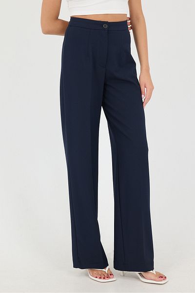 Addax High Waist Wide Leg Trousers - Pn8130-Dk14