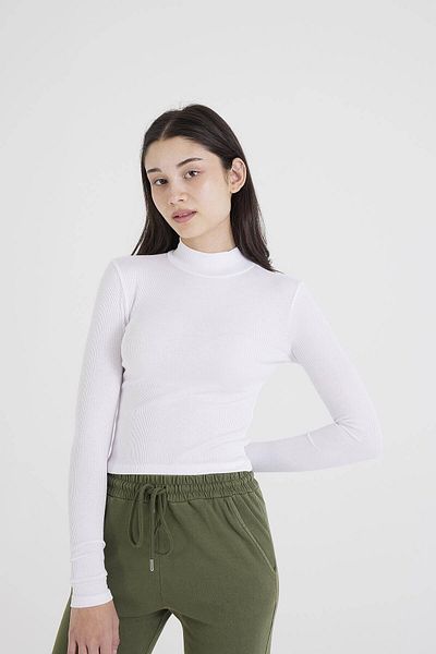 Addax Stand Collar Ribbed Modal Blouse B13322-n5