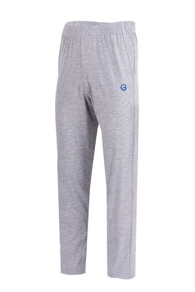 BSM Men's Cotton Lycra High Quality Gray Pajama Bottoms with Elastic Waist Po...