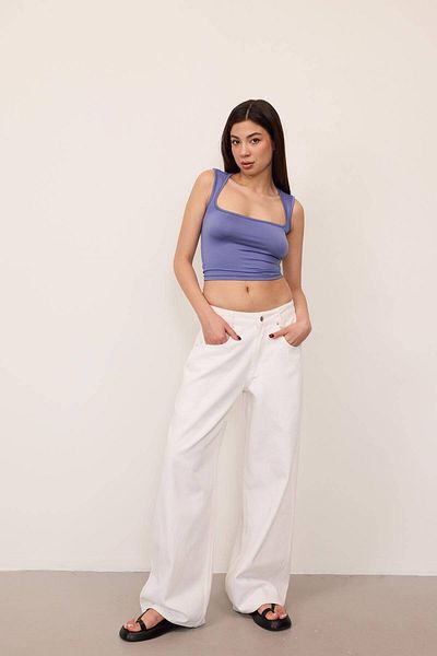 Addax Regular Waist Wide Leg Jean Trousers Pn5242-Pnf