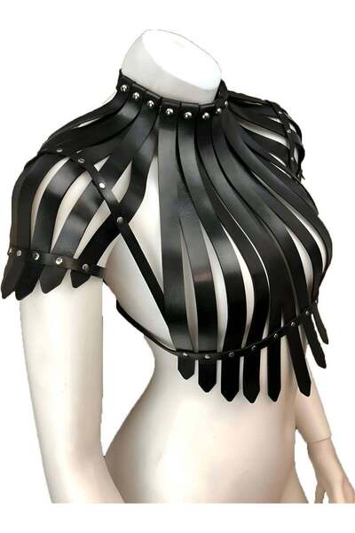 Angels Passion Arkası Açık Crop Deri Büstiyer Harness