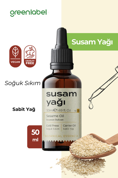 Greenlabel زيت السمسم 50 مل - طبيعي ونقي 100%، معصور على البارد