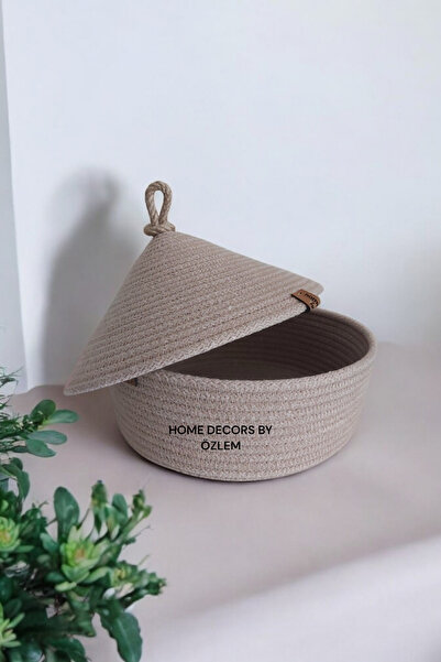 home decors by özlem Covered Wicker Basket Organizer Basket Set Gift-20X7 cm