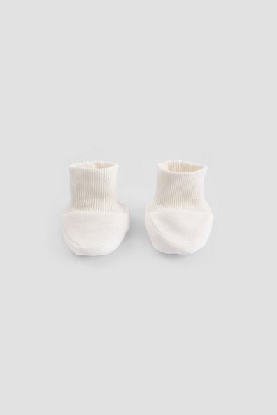 Little Gusto Organic Cotton Newborn Ecru Booties