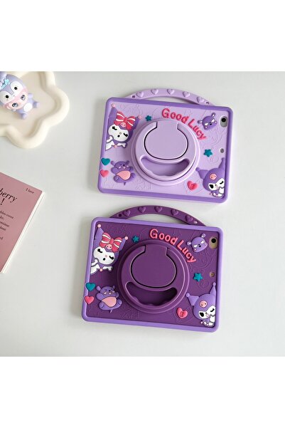 UnDePlus آيباد 9. 8. 7. حافظة دمى لطيفة مقاس 10.2 بوصة من الجيل مع حامل وشخصيات ثلاثية الأبعاد ممتعة للأطفال