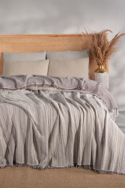 MYLASA HOME Mylasahome 4 Layer Muslin Bedspread''The Elements 240X260Cm Earth