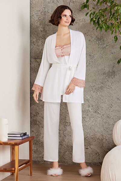 Pierre Cardin 2805 Hamile Lohusa Sabahlıklı Pijama Takım-brandy