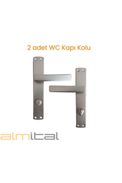 almital mobilya aksesuarları furniture accessories Lusso İnox 5 Adet Oda 2 Adet Wc Aynalı Kapı Kolu Set