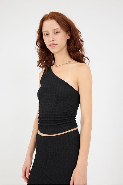 Addax Single Shoulder Textured Blouse B327-M7