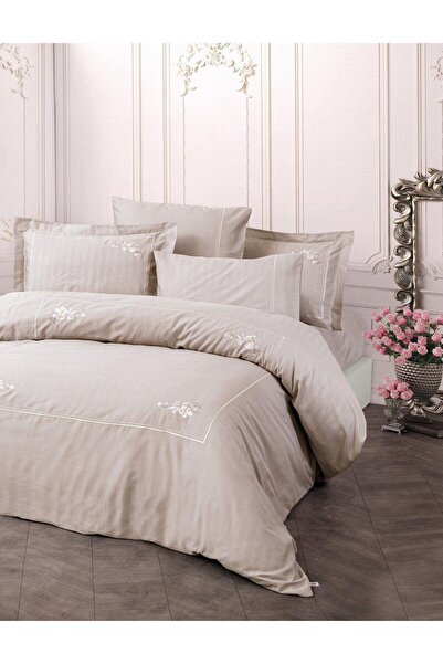 şirineşyalarım Κεντητό Σατέν Σετ παπλωματοθήκης Α Λαμέ da Λίλα Διπλό