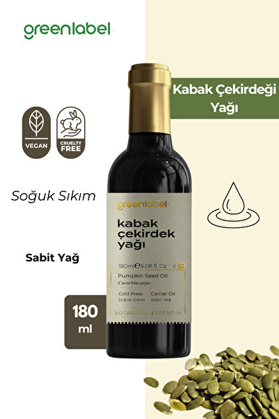 Greenlabel Kabak Çekirdeği Yağı Soğuk Sıkım %100 Doğal Ve Saf 180ml