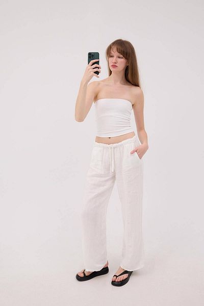 Addax Linen Trousers - Waist-Tied, PN4991-PNN