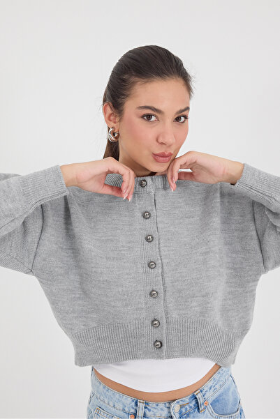 Addax Bisiklet Yaka Düğmeli Triko Hırka H3365-D7