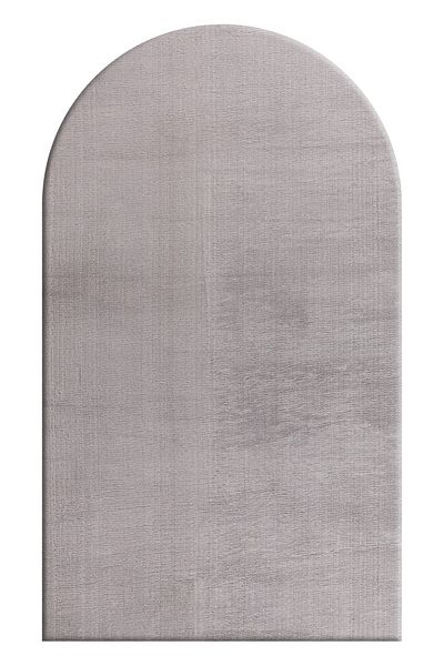 Enva Home Plush Prayer Rug with Overlock - Non-slip Base, Long Furry Prayer Light Gray
