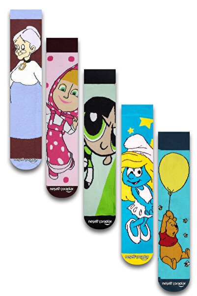 Neşeli Çoraplar 5'li Cool Girl Renkli Çorap Set