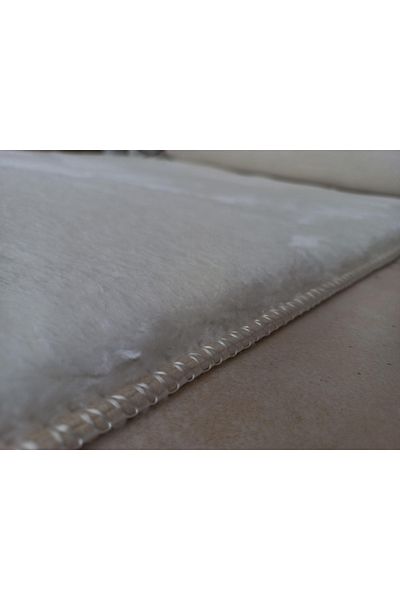 Enva Home Cream Colored - Washable Plush, Non-Slip Base, Long Furry Prayer