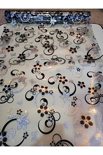 polset ŞEFFAF MASA ÖRTÜSÜ 1,7 mm 80 cm x 120 cm Kalın DESENLİ Pvc Kaymaz Masa Örtüsü Koruyucu SEKSEN