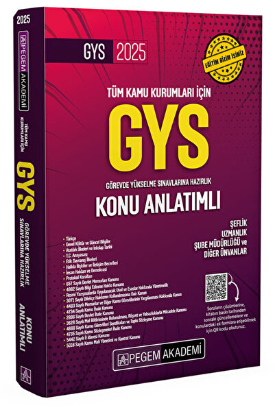 Pegem Akademi Yayıncılık 2025 GYS Tüm Kamu Kurumları İçin Görevde Yükselme Sı...