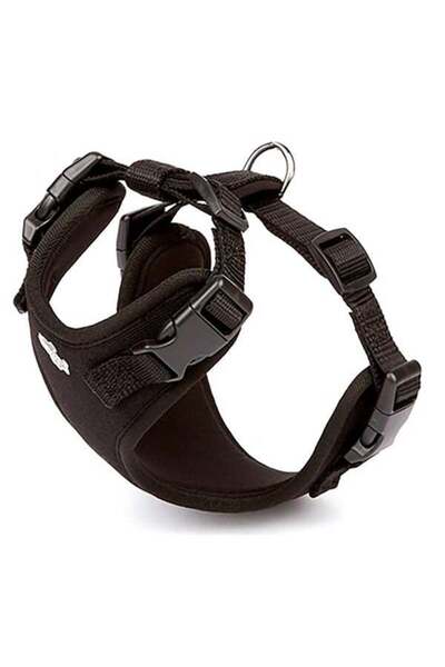 Doggie Havalı Dokuma Köpek Göğüs Tasması Small Siyah 1.5x40-50 Cm