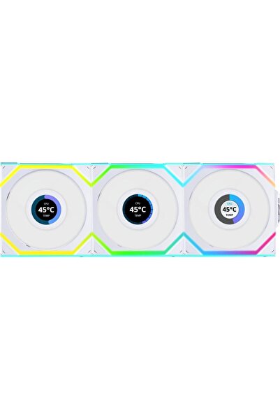 Lian Li UNI FAN REVERSE SL WIRELESS LCD 3x120mm Beyaz Kasa Fanı