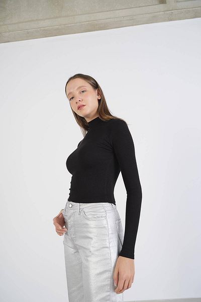 Addax Μπλούζα Stand Collar Ribbed Modal B13322-n5
