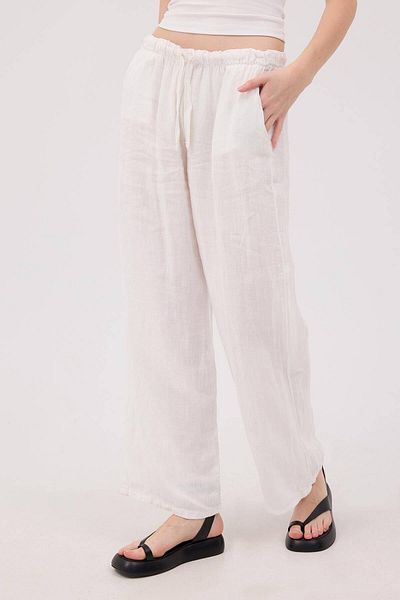 Addax Linen Trousers - Waist-Tied, PN4991-PNN