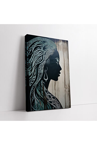 KOSS Dijital Pictură pe pânză cu păr cu model Retna și portret abstract de fe...