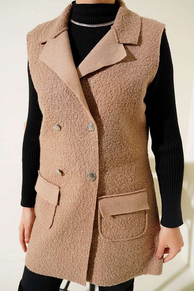 VOLT CLOTHİNG Жилетка от букле с двуредна яка