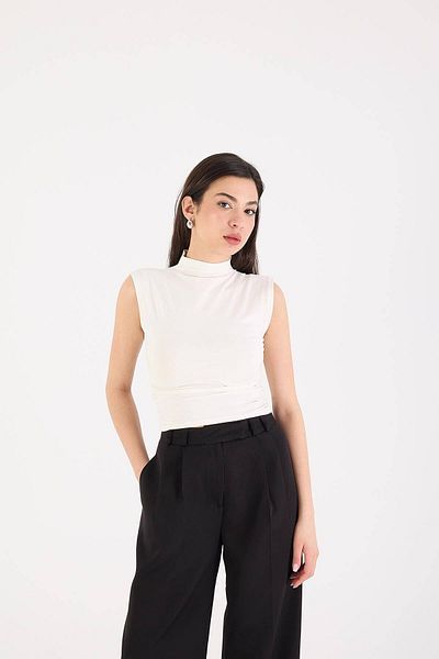 Addax Μπλούζα με ψηλό γιακά στο πλάι P1396-dk1dk8asn75