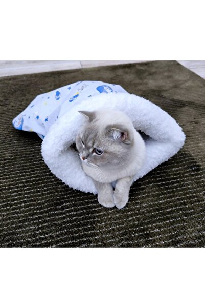Quun Kedi Köpek Uyku Tulumu yavru Yatak Beyaz Velsoft Şık Tasarım Box