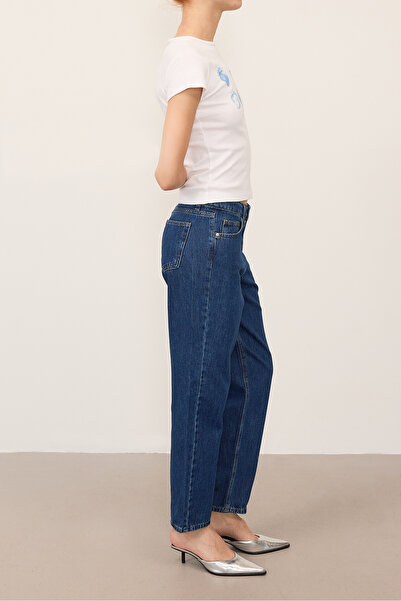 Addax High Waist Mom Jean Trousers Pn5862-1-pns