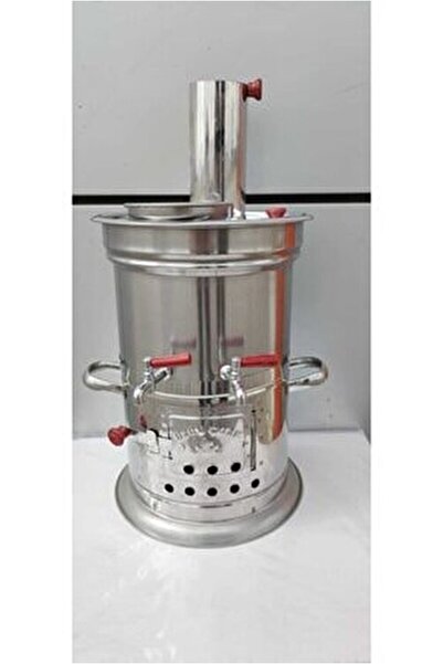 Bayraktar Odunlu 7LT Çift Musluklu Paslanmaz Semaver