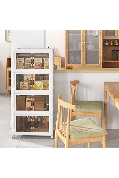 Primo Plus 4 Layer Foldable Plastic Storage Box With Magnetic Wheels And Doors