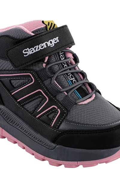 Slazenger KEPHAS IN Çocuk Cırt Cırtlı Koyu Gri / Pembe Bot