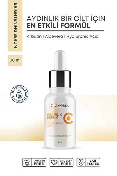 C Vitamini Aydınlatıcı Renk Tonu Eşitleyici Serum 30ml Vitamin C + Hyaluronic Acid 2%