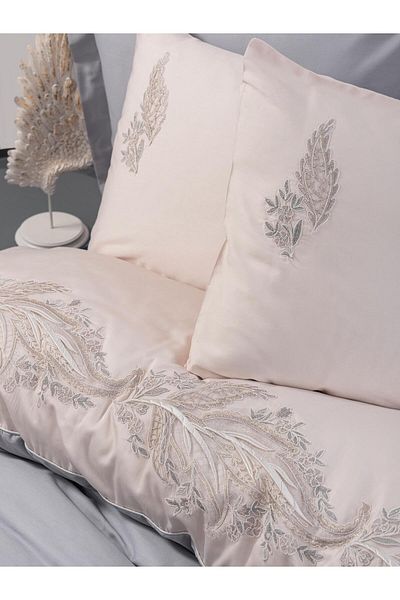şirin eşyalarım Σετ Παπλωματοθήκη Διπλό Σατέν Sheen Grey Brode