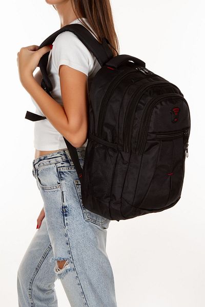 Newish Unisex Μαύρο Σακίδιο Πλάτης - Laptop, Notebook, School, Sports (32x47cm)