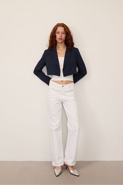 Addax C7208-Z14 Model Crop Blazer Jacket