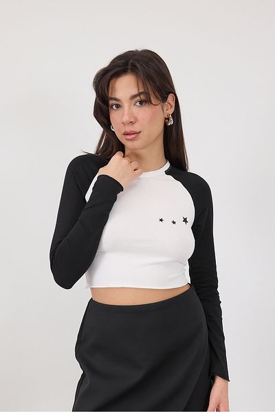 Addax Μπλούζα Crew Neck Star Printed B1680-r10