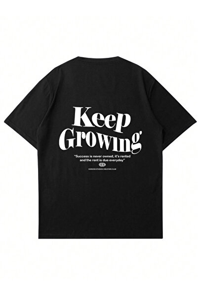 Mad&Calf Γυναικείο μπλουζάκι με στάμπα με λαιμόκοψη μεγάλου μεγέθους Keep Gro...