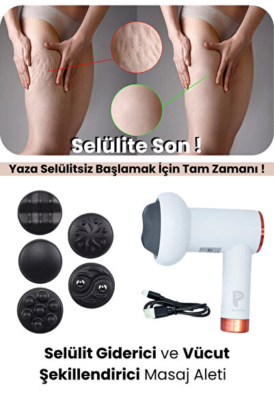 post alley 5 Başlıklı, 6 Titreşim Modlu Vücut Şekillendirme Masaj Aleti
