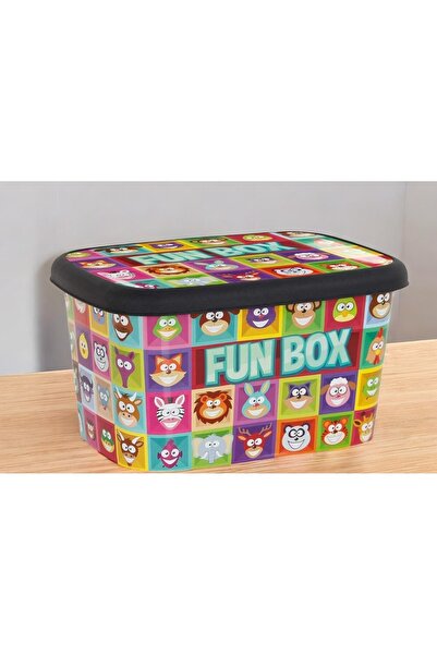 biedda 50 Litre 1 Adet Mega Boy Plastik Çok Amaçlı Desenli Oyuncak Saklama Kabı ve Düzenleme Kutusu