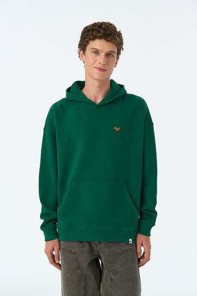 WWF Market Squirrel Supersoft Pocket Hoodie - Nefti Green